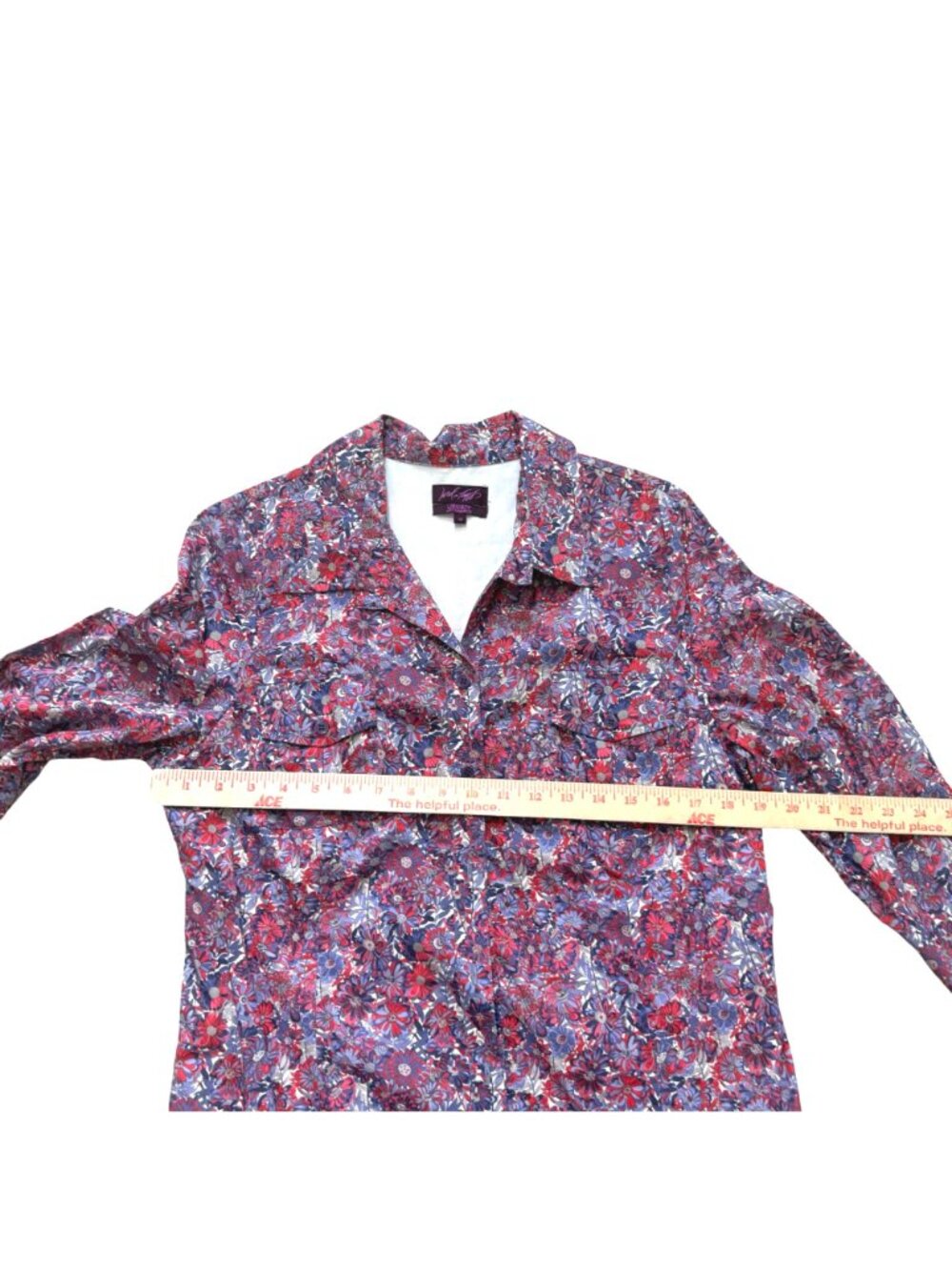 Lord & Taylor Liberty Fabrics Women's Shirt Dress 14 Cottagecore Floral Purple - Picture 11 of 13